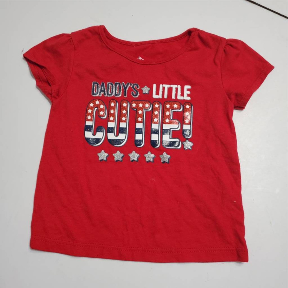 Way To Celebrate Tee Girl 18m Patriotic Graphic T-Shirt Red Daddy's Little Cutie